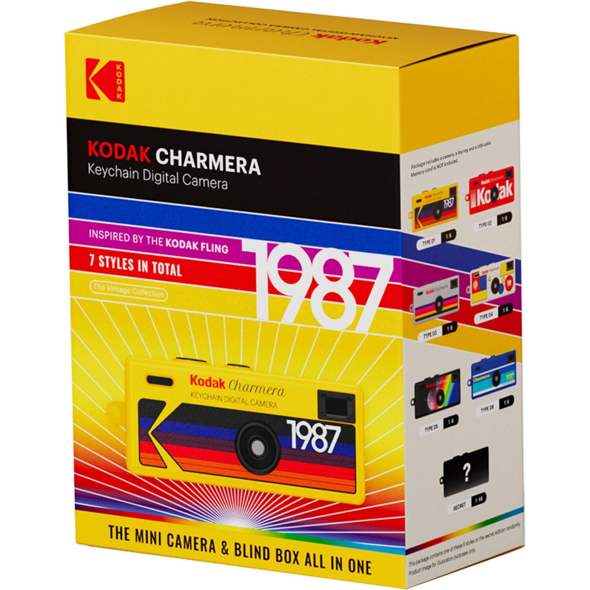 Kodak, Charmera Keychain Digital Camera, Random Vintage Design