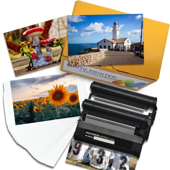 KODAK Dock Photo Printer Cartridge PHC-80 Cartridge Refill & 80 Sheets Photo Paper(2 pack)