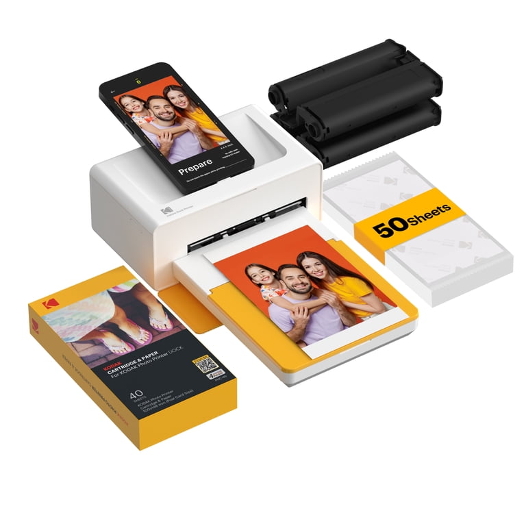 KODAK Dock Plus 4PASS Instant Photo Printer 4x6 with 50 Sheets