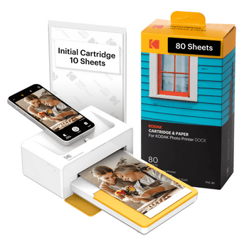 KODAK Dock Plus 4PASS Instant Photo Printer (4x6 inches) + 90 Sheets Bundle