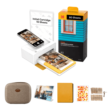 KODAK Dock Plus 4PASS Instant Photo Printer (4x6 inches) + 90 Sheets Gift Bundle