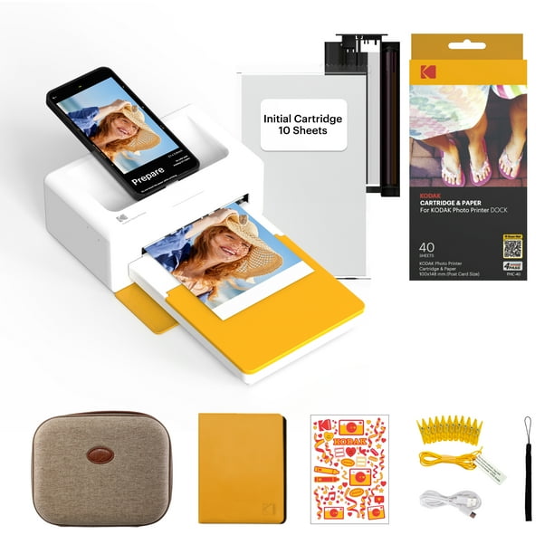 Custodia compatibile con Kodak Dock Plus o Kodak Dock Portable Instant Photo Printer, carta fotografica 4x6 / cavo di ricarica Altri accessori Tutto si adatta bene all'interno - Bianco