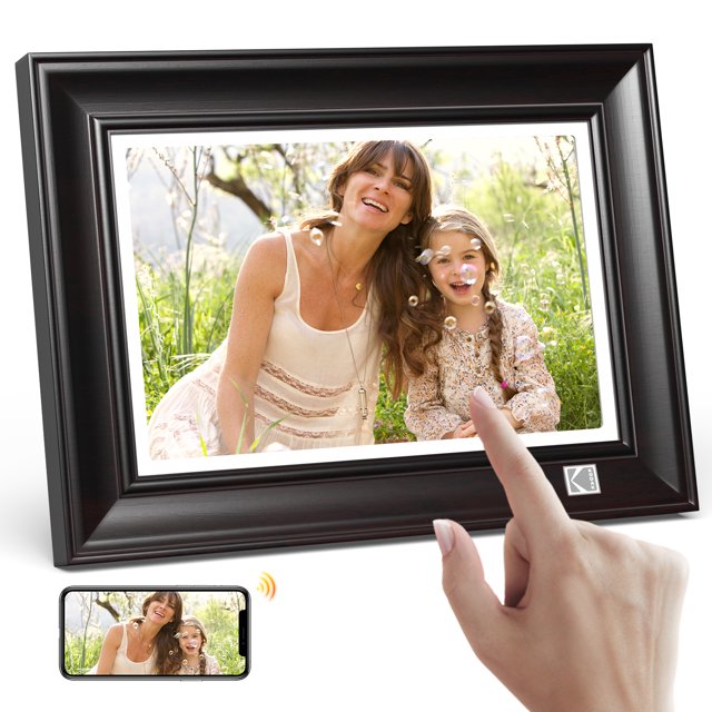 KODAK FHD Digital Photo Frame，10inch Wood Tone Frame with WiFi