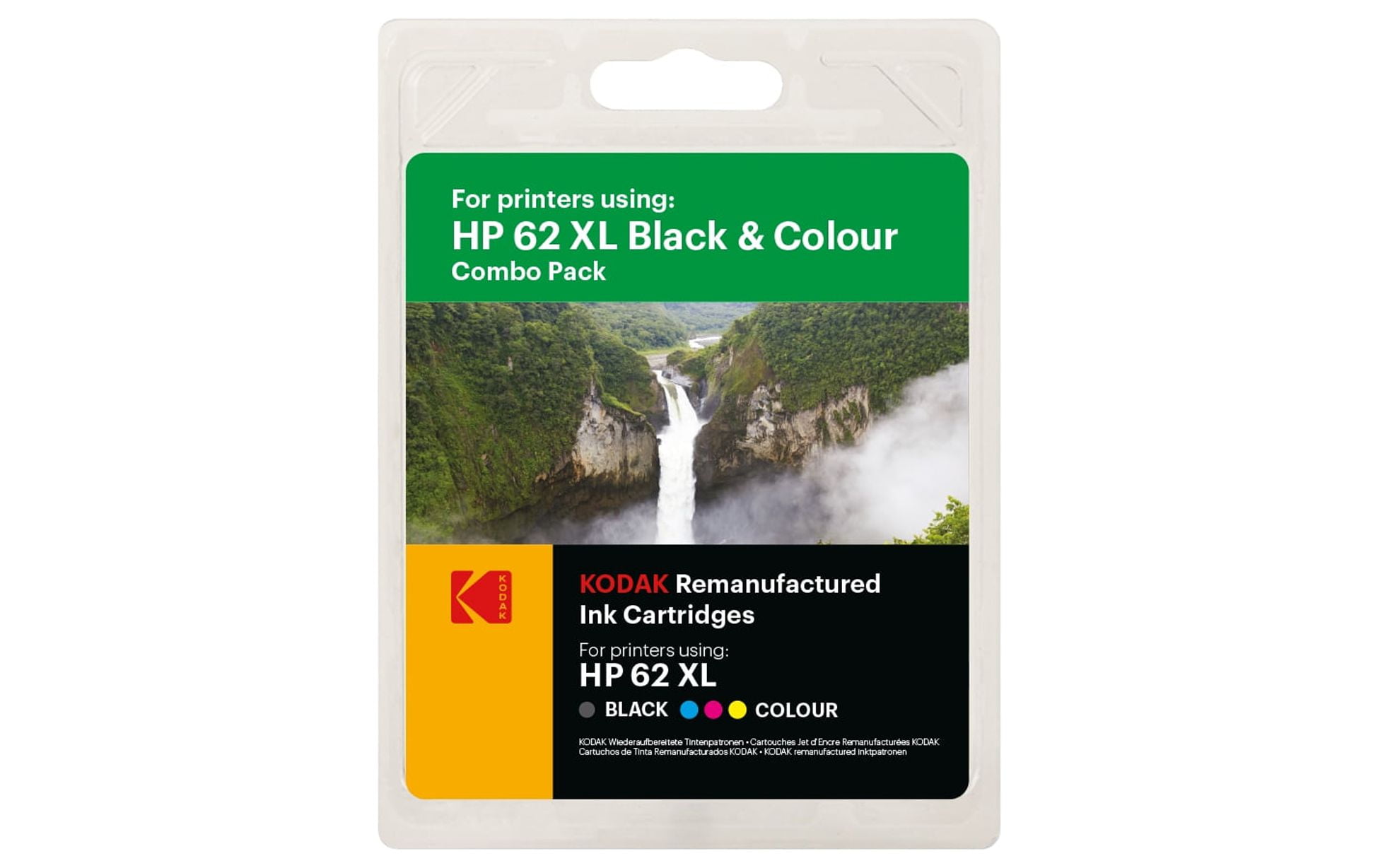KODAK Ink Cartridge HP 62XL Black and Color Combo Pack