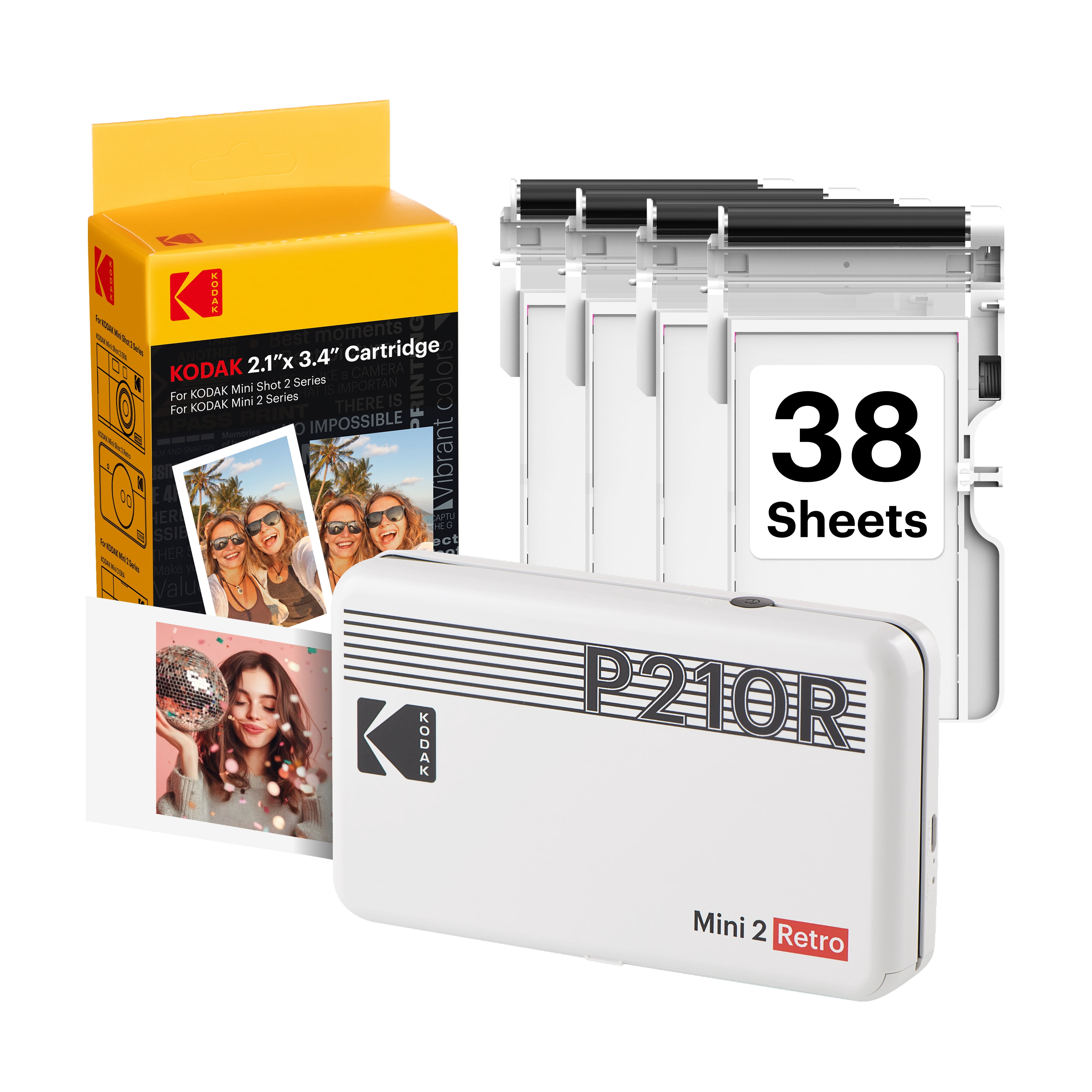 KODAK Mini 2 Retro Portable Photo Printer + 38 Sheets - Walmart.com