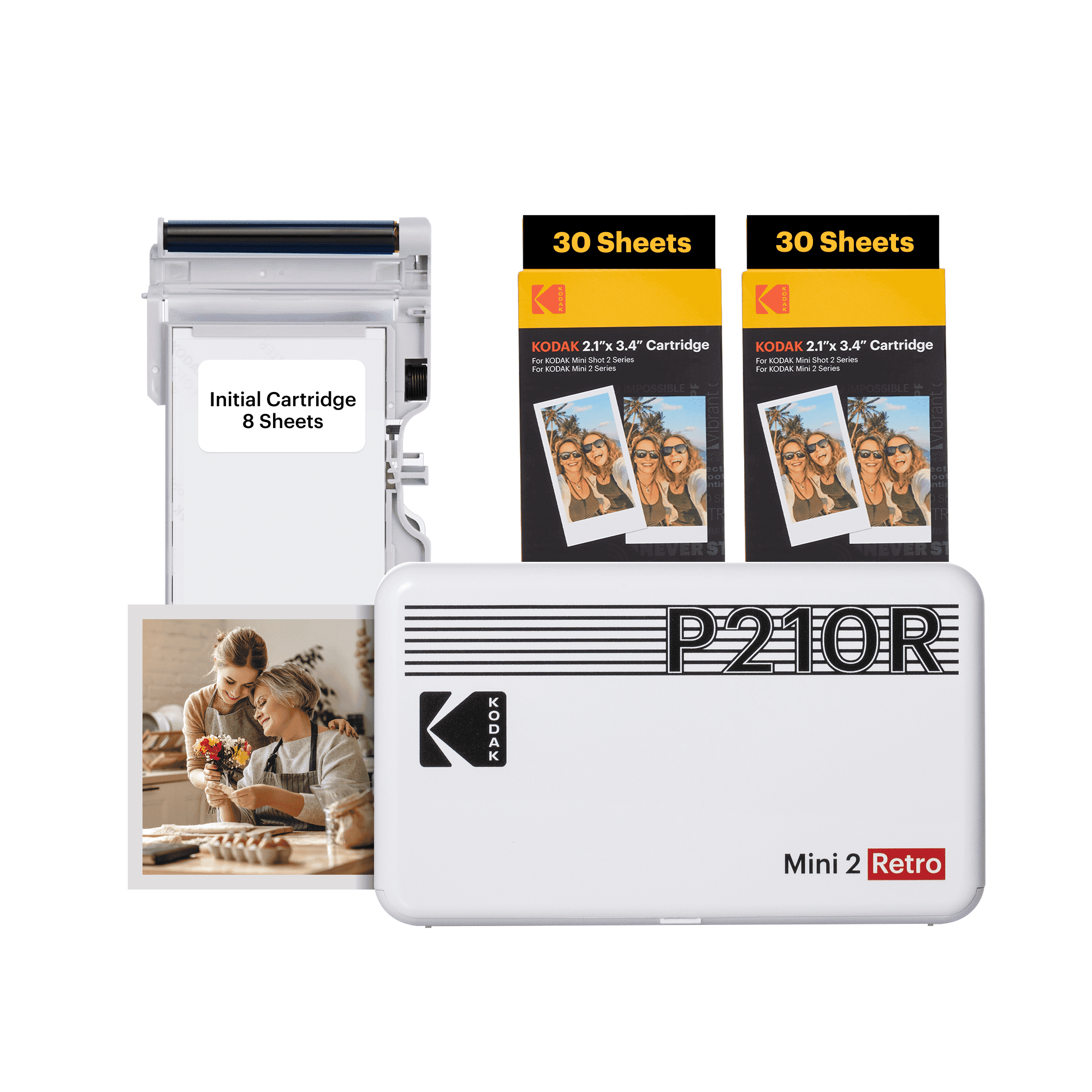 KODAK Mini 2 Retro Portable Photo Printer, Wireless Bluetooth, 68