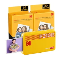 KODAK Mini 2 Retro 4PASS Portable Photo Printer (2.1x3.4 inches) + 68 Sheets Bundle, Yellow