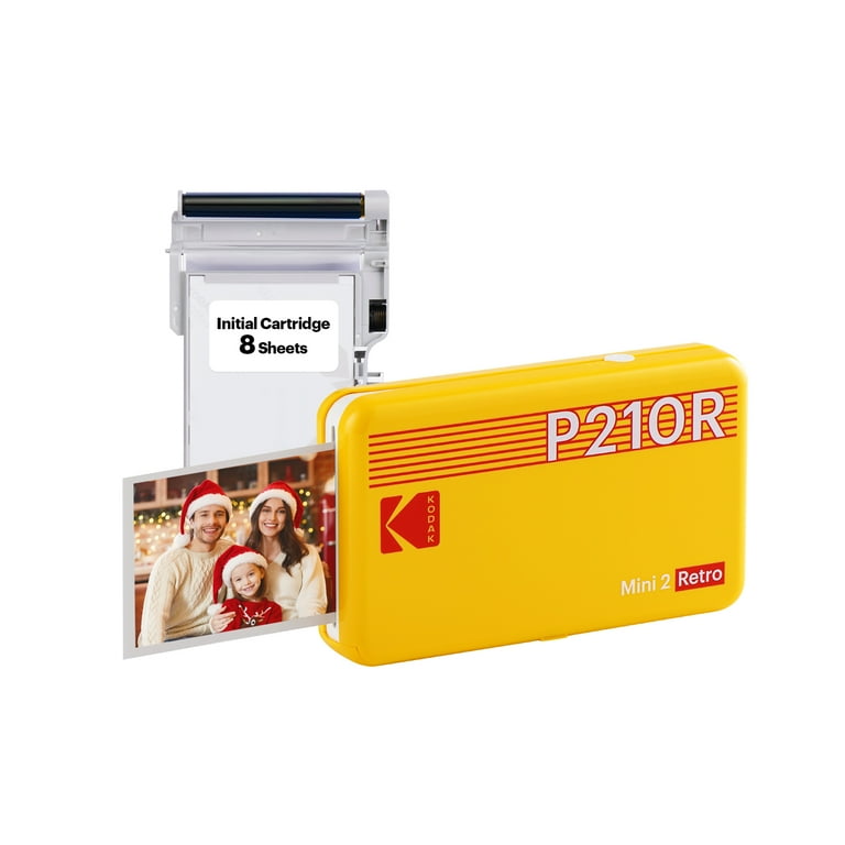 KODAK Mini 2 Retro 4PASS Portable Photo Printer 2.1x3.4 inches 8 Sheets Yellow