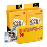 KODAK Mini 2 Retro Bluetooth Portable Photo Printer (2.1x3.4 inches) + 68 Sheets Bundle, Yellow