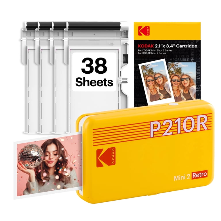 Kodak P210R Mini2 Retro ポータブルプリンター Kodak Mini 2 Retro (P210R) Portable Instant Photo Printer | 2.1 x