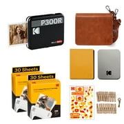 KODAK Mini 3 Retro 4PASS Portable Photo Printer (3x3 inches) + 68 Sheets Gift Bundle, Black