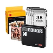KODAK Mini 3 Retro Instant Portable Photo Printer 3x3 inches + 38 Sheets Bundle, Black