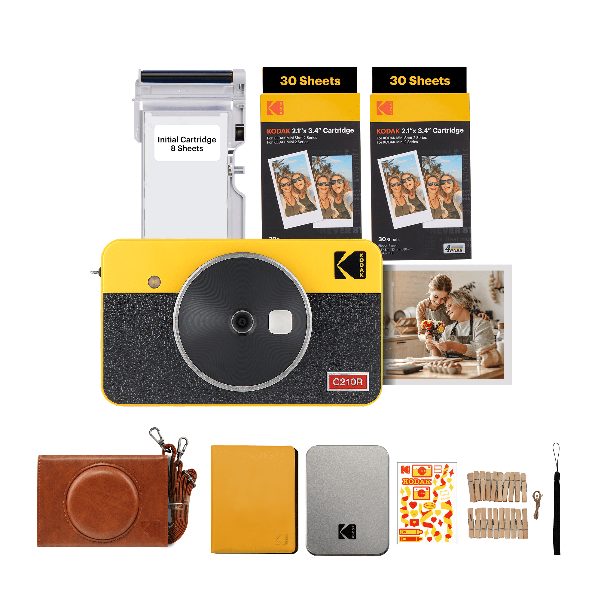 KODAK Mini Shot 2 Retro 4PASS 2-in-1 Instant Camera and