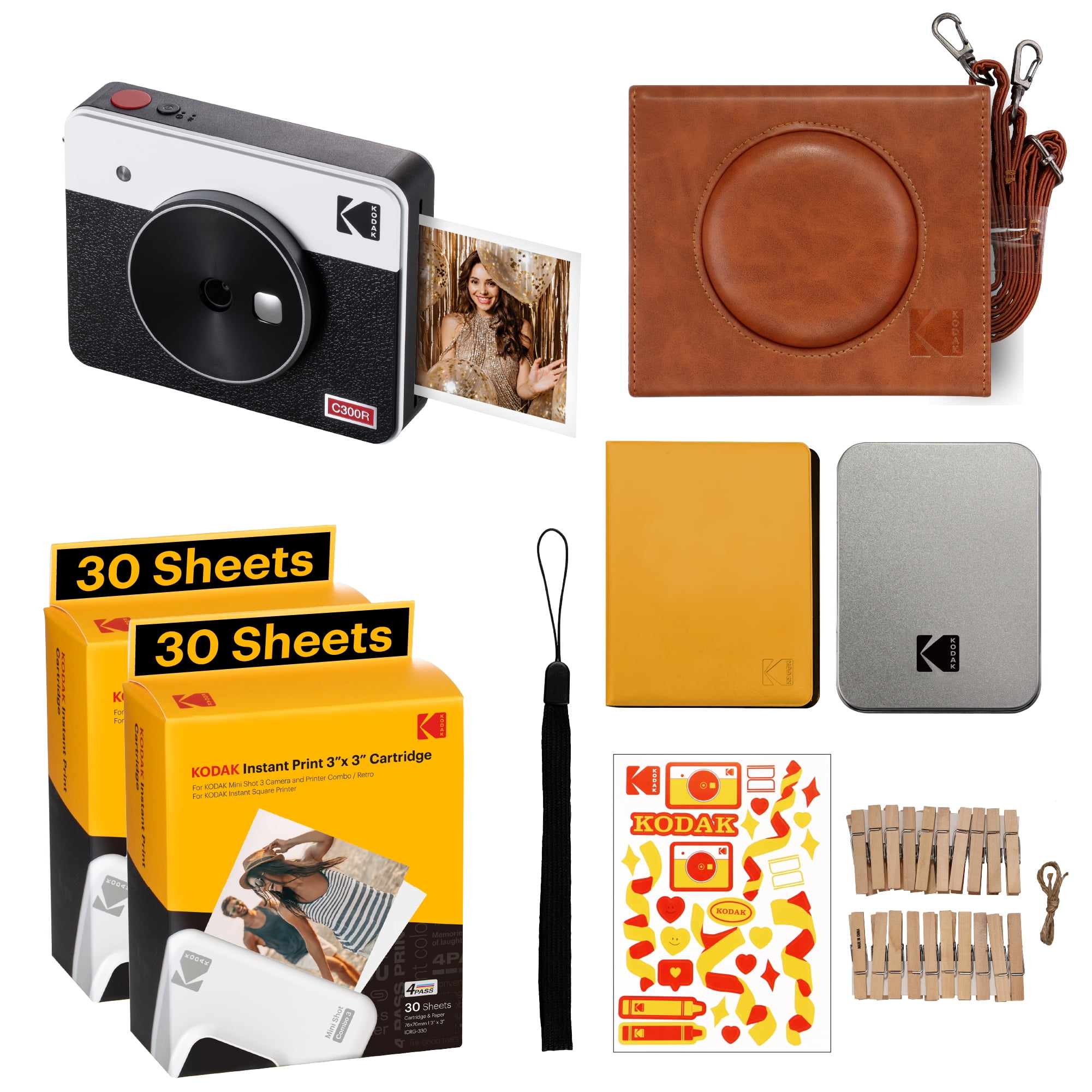 KODAK Mini Shot 3 Retro 4PASS 2-in-1 Instant Camera and Photo Printer –  Kodak Photo Printer