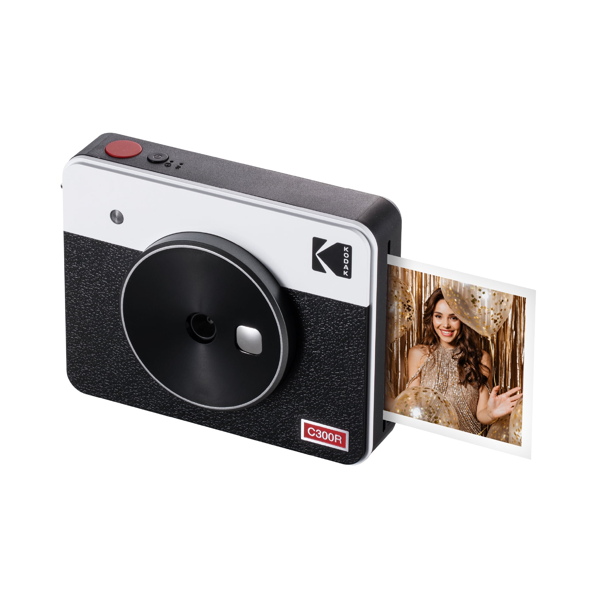 KODAK Mini Shot 3 Retro 4PASS 2-in-1 Instant Camera and Photo Printer (3x3  inches) + 8 Sheets, White 