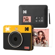 KODAK Mini Shot 3 Retro 4PASS 2-in-1 Instant Camera and Photo Printer 3x3 inches + 8 Sheets, Yellow