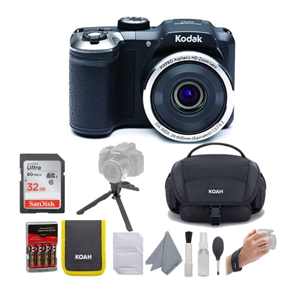 KODAK PIXPRO AZ252 Astro Zoom Digital Camera (Black) Bundle