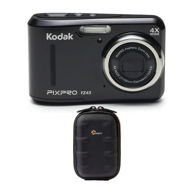 KODAK PIXPRO FZ43 16 MP Digital Camera (Black) with Carrying Case