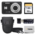 thumbnail image 1 of KODAK PIXPRO FZ55 (Black) 16MP Digital Point & Shoot Camera, 5X Optical Zoom, 28mm Wide Angle, 1080P Full HD Video, Bundle with 32GB SD Card, Protective Case, and Hi-Speed Card Reader, 1 of 7