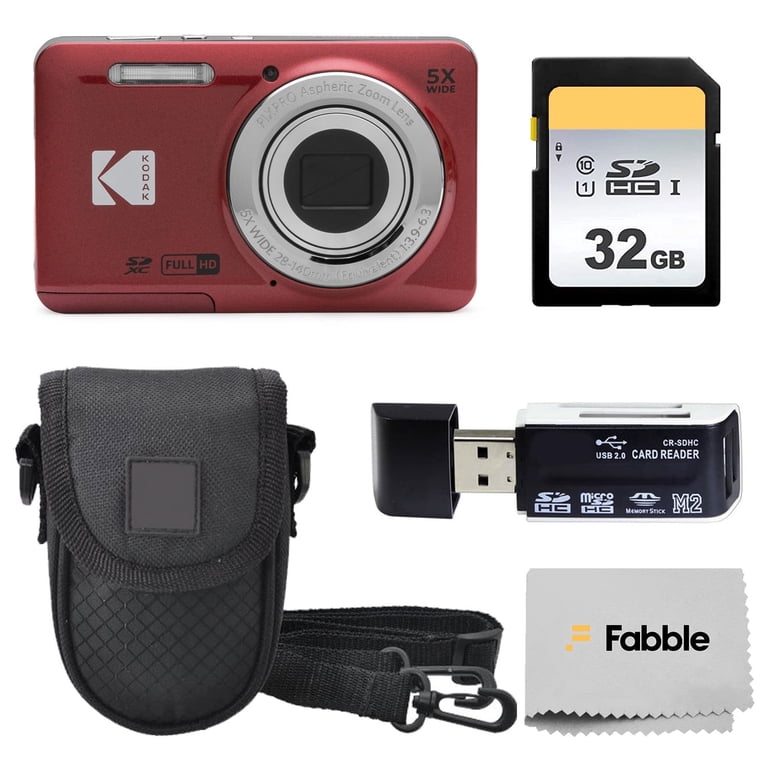 Kodak PIXPRO FZ55 Red, 16MP Digital Camera, 5x Optical Zoom, 28mm