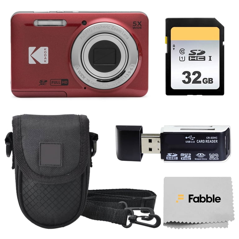 Kodak PIXPRO FZ55 Red, 16MP Digital Camera, 5x Optical Zoom, 28mm