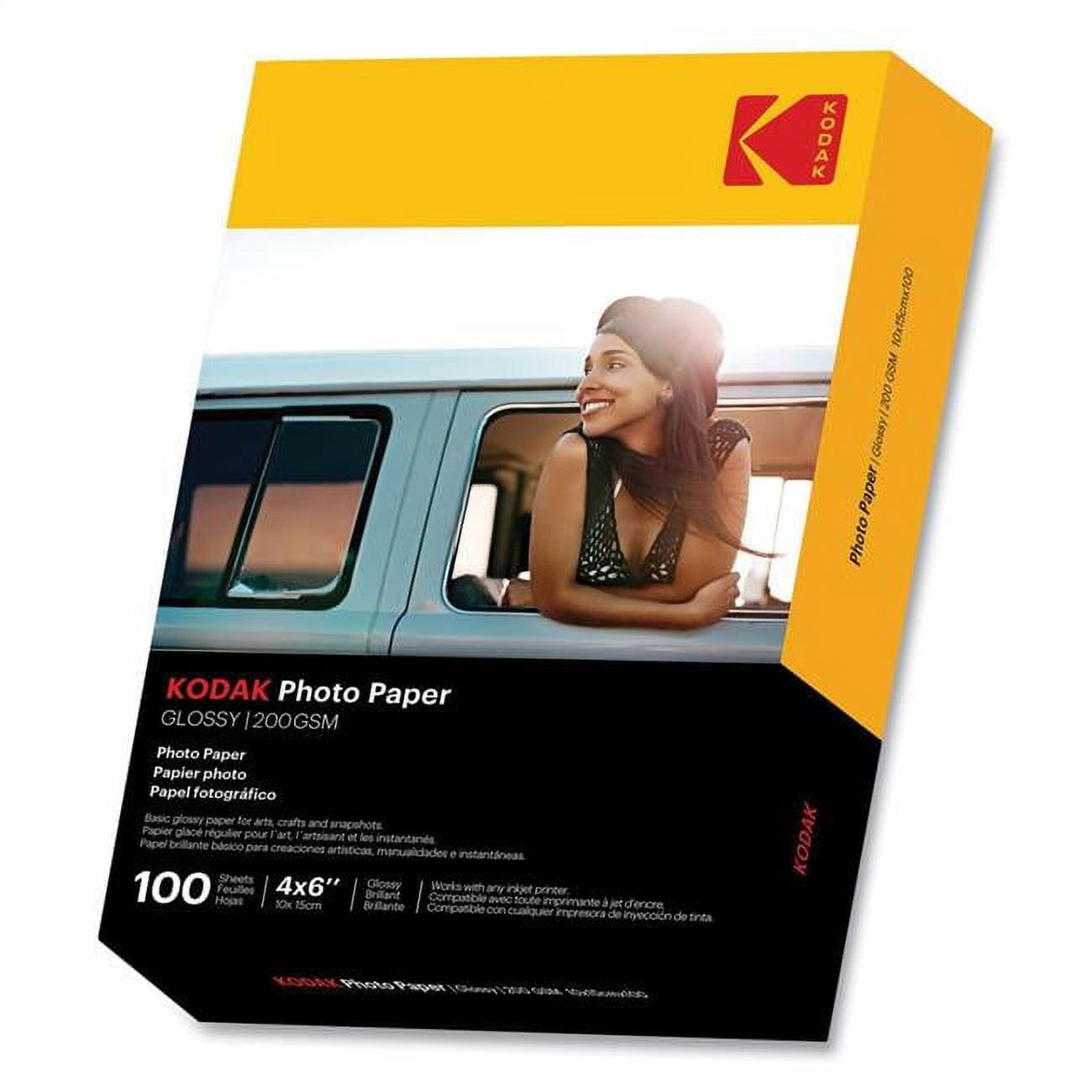 KODAK Photo Paper Gloss 4 x 6, 100 count 44lb166 g/m2 I(41180)