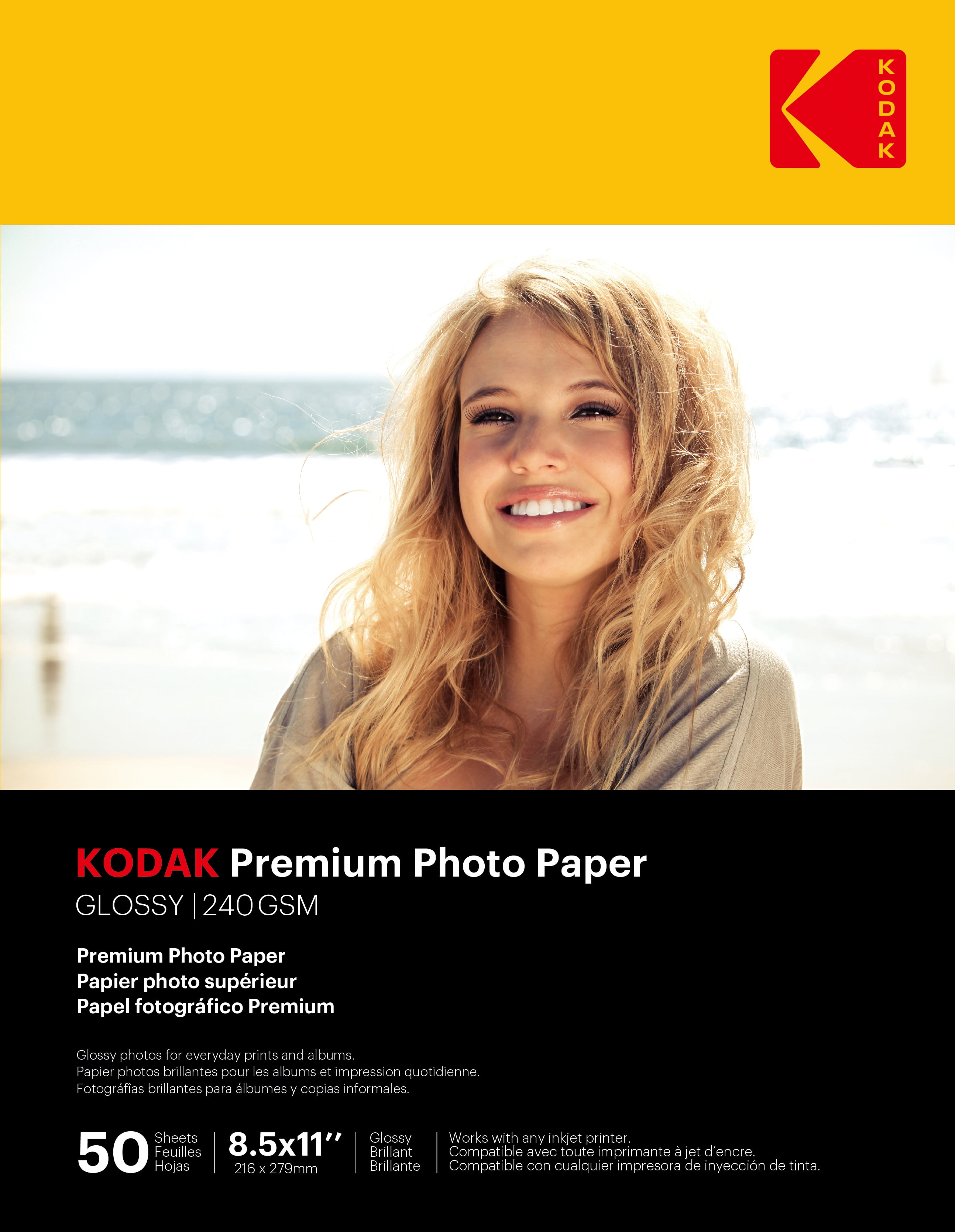 KODAK Photo Paper Gloss 8 12 x 11 Ultimate Premium 50 count, 64lb240