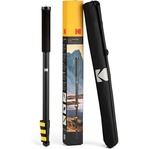 Kodak PhotoGear 72” Portable Camera Monopod, 21”-72” Aluminum Monopod with Wrist Strap & Case
