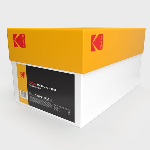 KODAK Printer Paper 20 lb Multi-Use Copy Paper 8.5 x 11, 92 Bright | Carton| 5,000 Sheets