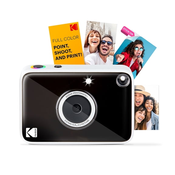 KODAK Printomatic+ Instant Print Camera (Black) 10MP, RGB LED, Zink Photo Prints