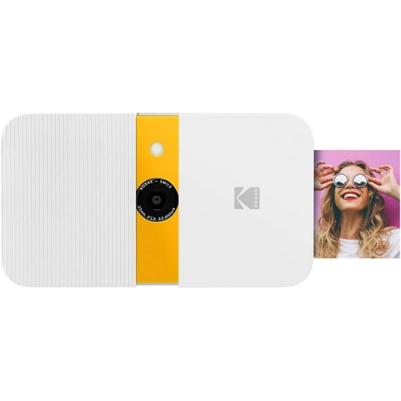 KODAK Smile Instant Camera, 10MP Camera w/2x3 ZINK Printer (White/ Yellow)