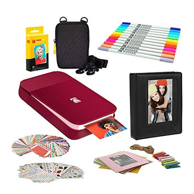 KODAK Smile Instant Digital Printer (Red) Photo Frames Bundle