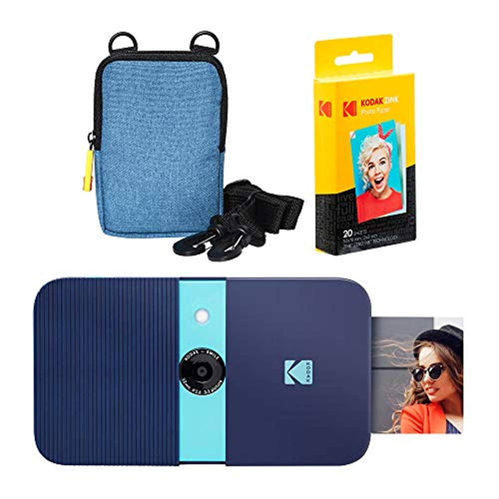 KODAK Smile Instant Print Digital Camera (Blue) Soft Case Kit