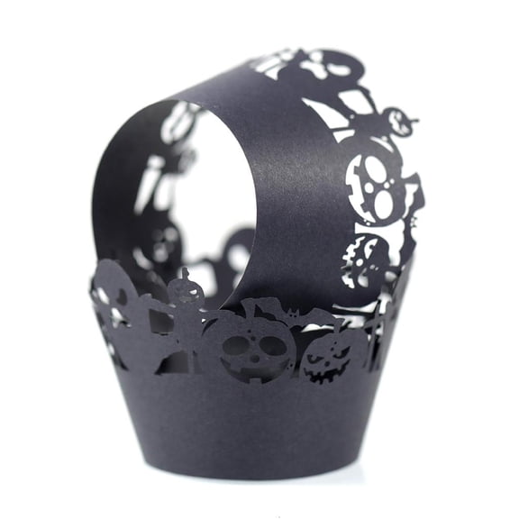 KODASW 100 Pcs Cupcake Wrappers Pumpkin Cobweb Cupcake Cups