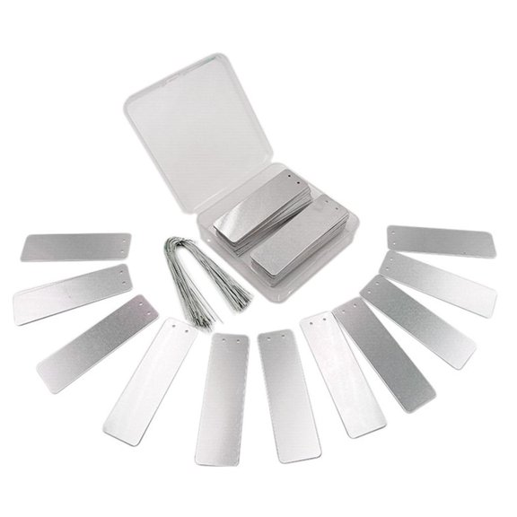 KODASW Aluminum Plant Tags Double-Sided Write On Metal Plant Labels Tree Tags Solid Stamping Tags For Marking Trees Plant