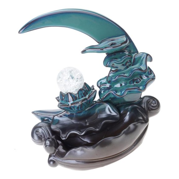 KODASW Ceramic Incenses Burners,Moon Waterfall Backflow Incenses Holder Home Decors