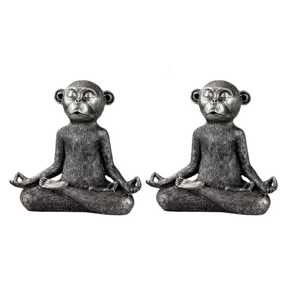 KODASW Miniature Garden Monkey Statues Resin Meditations Monkey Figurines for Outdoor Lawn Garden Decors Table Centrepieces