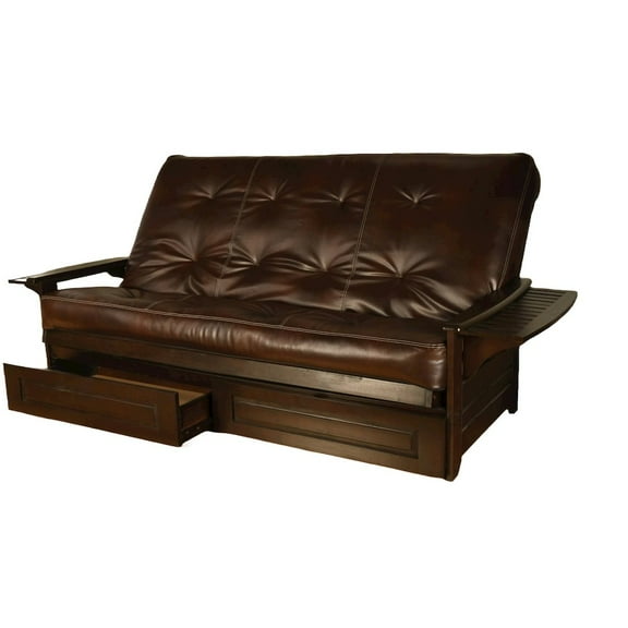 KODIAK Phoenix Frame Queen-Espresso Finish-Oregon Trail Java Mattress-Storage Drawers