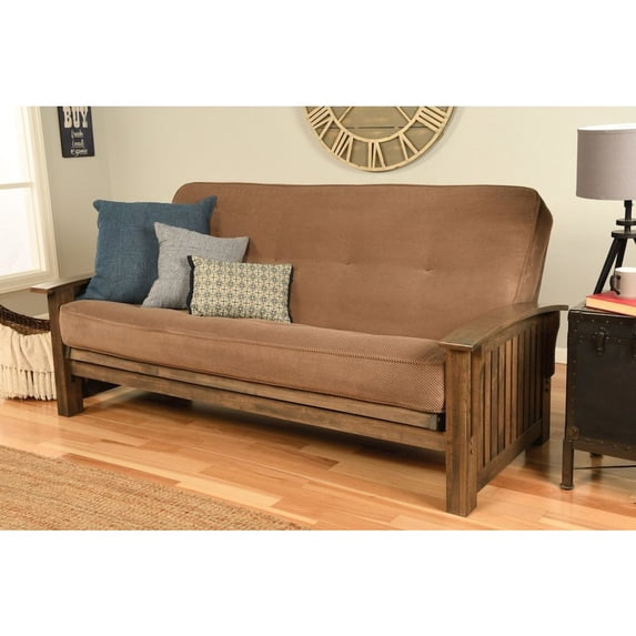Washington Frame-Rustic Walnut Finish-Marmont Mocha Mattress Kodiak Furniture
