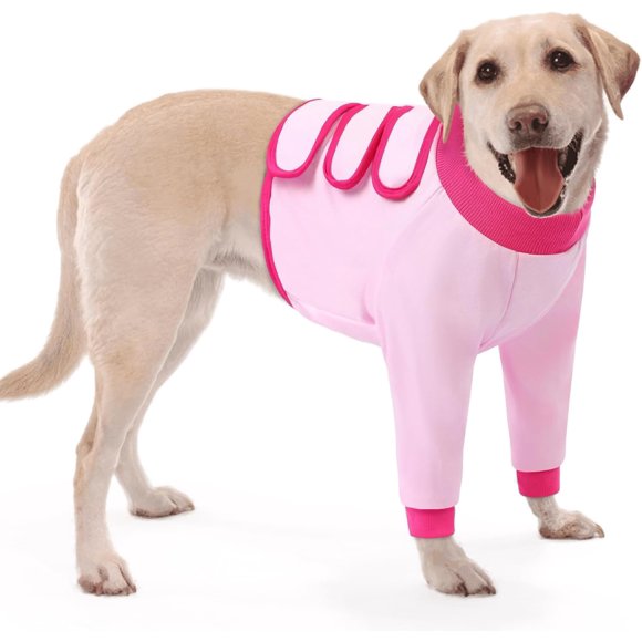 KOESON Dog Recovery Sleeve for Front Legs, Soft Pet Recovery Suit After Surgery, Adjustable Dog Leg Elbow Protector, Pet Wound Care Shirt to Stop Licking, E-Collar Cone Alternative, Pink XL C97