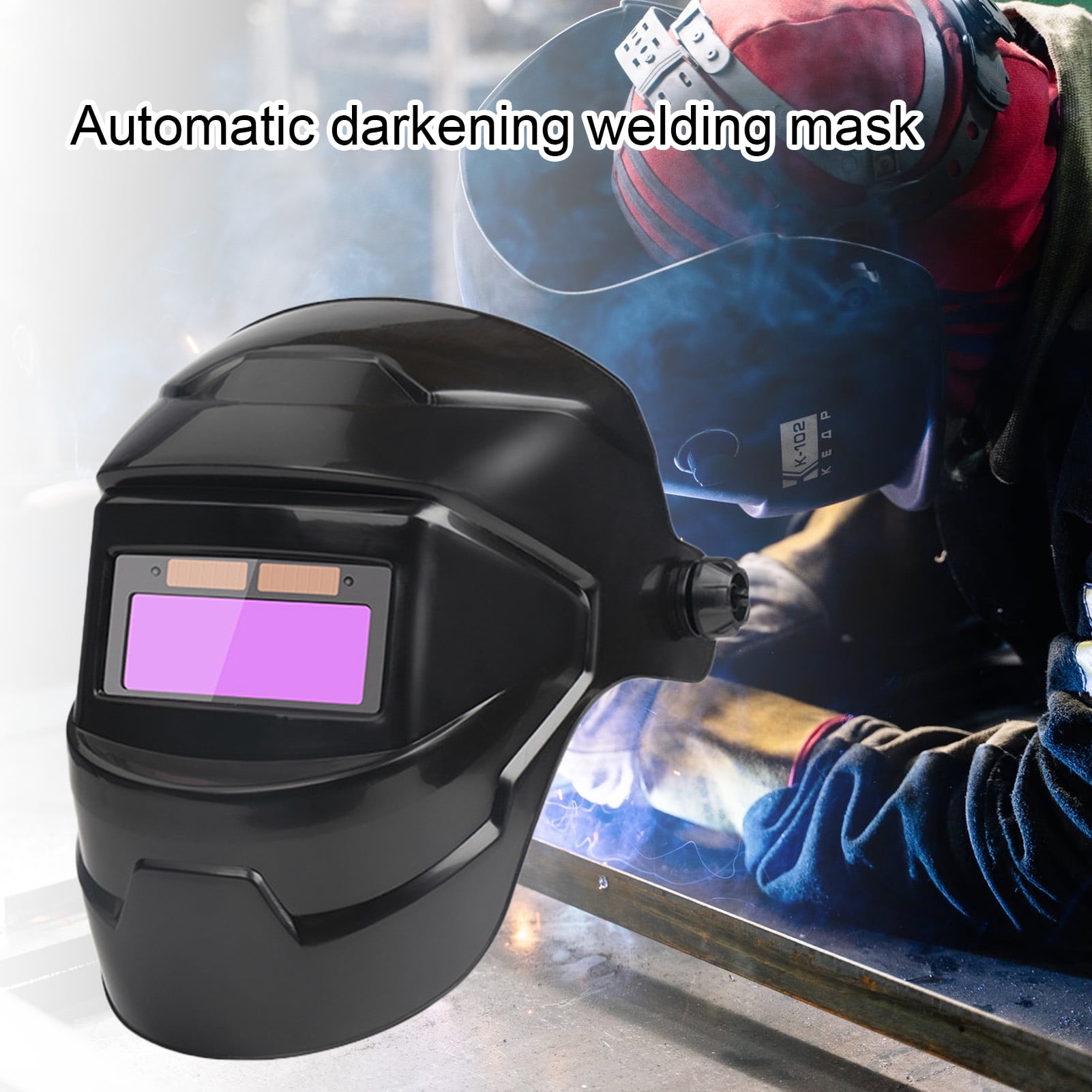 KOFPA Solar Powered Auto Darkening Welding Helmet, Large Viewing LCD Clear Welding Shield Grinding Hood Safety Gear
