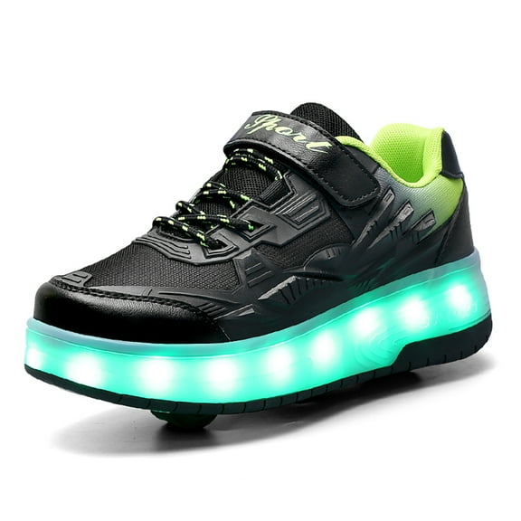 KOFUBOKE Child Teen Roller Skates Double Wheel Shoes Light Up LED shoe 1 size