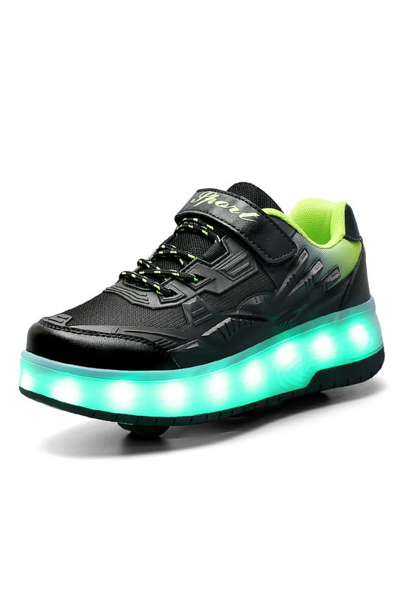 Child Teen Roller Skates Double Wheel Shoes Light Up LED shoe 1 size