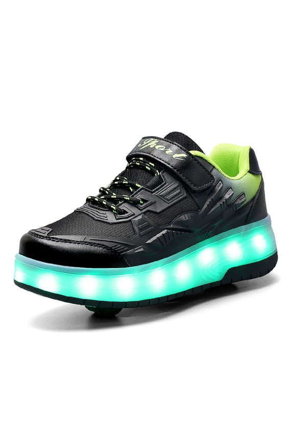 Child Teen Roller Skates Double Wheel Shoes Light Up LED shoe 2.5 size