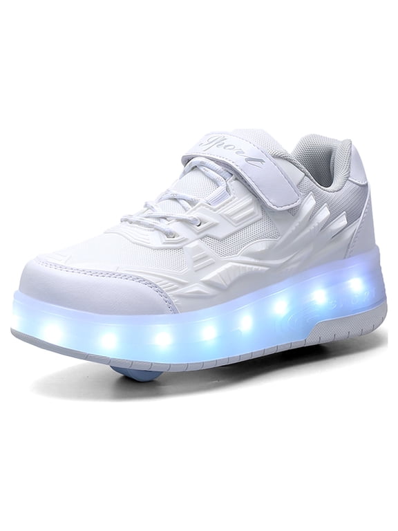Child Teen Roller Skates Double Wheel Shoes Light Up LED shoe 5.5 size