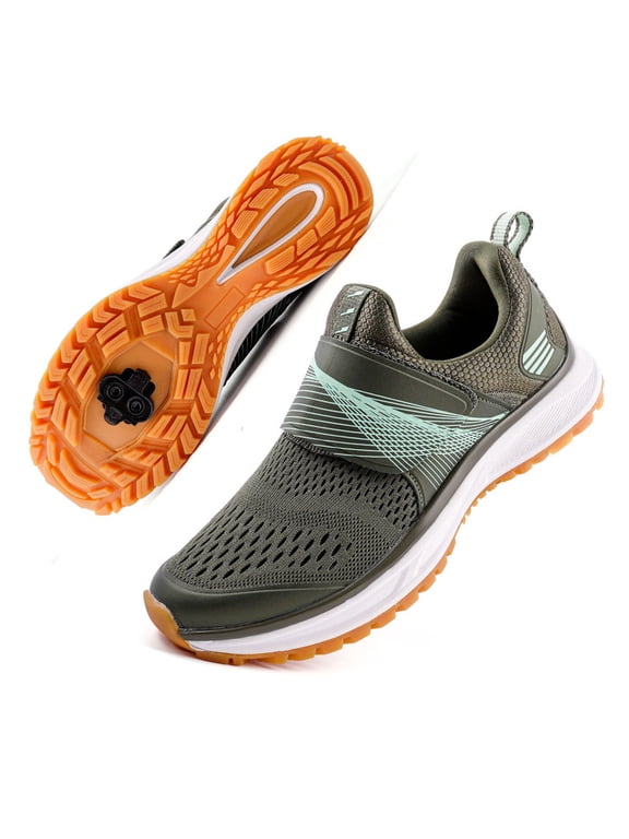 Women Cycling Shoes with 2 Bolt SPD Cleats,Comfortable Indoor & Outdoor Spin Bike Shoes