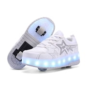KOFUBOKE Roller Skate Shoes, Roller Skates and Sneakers 2 in 1, Shoes with Wheels for Girls and Boys