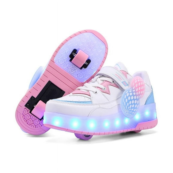 KOFUBOKE Roller Skate Shoes, Roller Skates and Sneakers 2 in 1, Shoes with Wheels for Girls and Boys