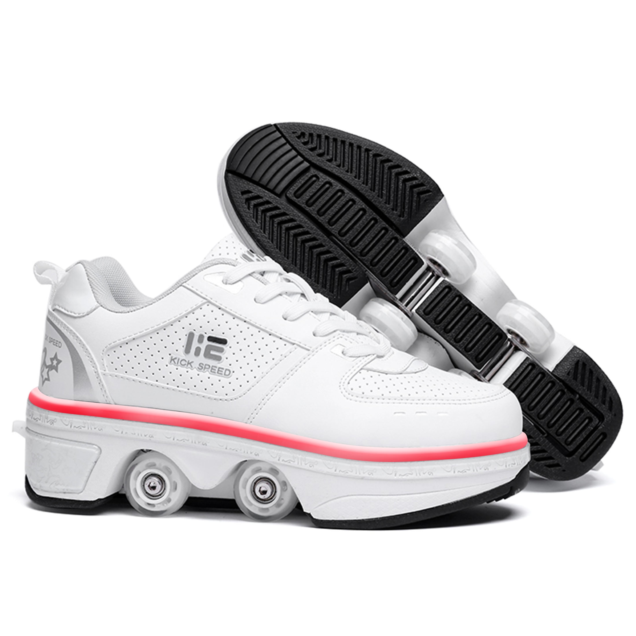 Problemer lanthan sagsøger KOFUBOKE Roller Skate Shoes - Sneakers - Roller Shoes 2-in-1 Suitable for  Outdoor Sports Skating Invisible Roller Skates The Best Choice for Building  Confidence Style - Walmart.com