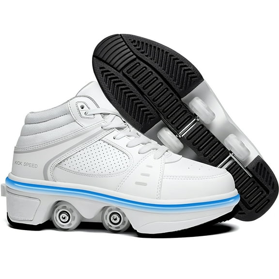 KOFUBOKE Roller Skate Shoes - Sneakers - Roller Shoes 2-in-1 Suitable for Outdoor Sports Skating Invisible Roller Skates The Best Choice for Building Confidence Style